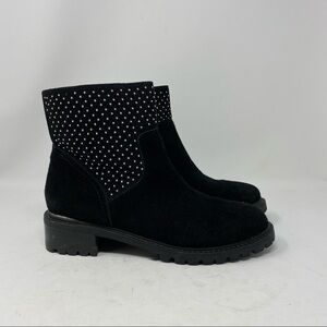Steven Steve Madden Latte Leather Studded Black Ankle Boots Size 6.5